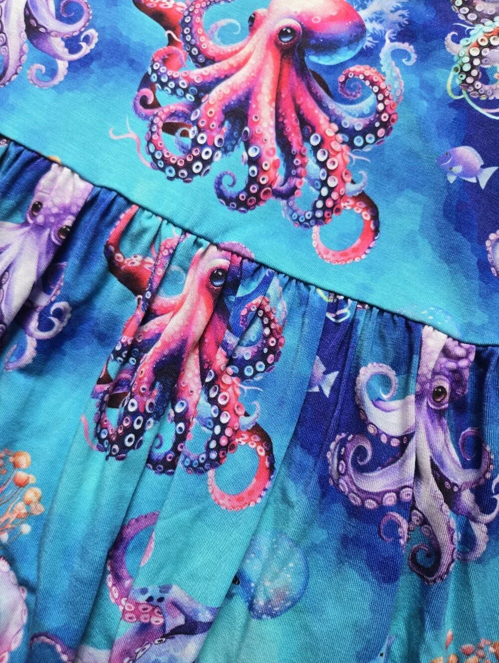 Bums & Roses Octopus Print Top with Lilac Shorts